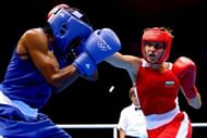 World Number One Stoyka Zhelyazkova Petrova of Bulgaria in the red jersey